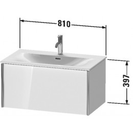 Duravit XVIU XV40340B140 Тумба подвесная 81 см Черный глянцевый