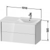 Duravit XVIU XV41380B122 Тумба подвесная 101 см Белый глянцевый