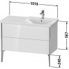 Duravit XVIU XV44980B140 Тумба напольная 100 см Черный глянцевый