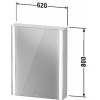 Duravit XVIU XV7131LB2B2 Зеркальный шкафчик 62 см Черный матовый