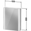 Duravit XVIU XV7141RB2B2 Зеркальный шкафчик 62 см Черный матовый