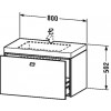Duravit Brioso BR4601N1021 Умывальник мебельный с подвесной тумбочкой c-bonded в комплекте 80 см Орех темный