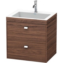 Duravit Brioso BR4605N1021 Умывальник мебельный с подвесной тумбочкой c-bonded в комплекте 60 см Орех темный