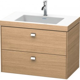 Duravit Brioso BR4606T1052 Умывальник мебельный с подвесной тумбочкой c-bonded в комплекте 80 см Европейский дуб