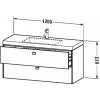 Duravit Brioso BR4608O1022 Умывальник мебельный с подвесной тумбочкой c-bonded в комплекте 120 см Белый глянцевый
