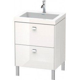 Duravit Brioso BR4700T1022 Умывальник мебельный с напольной тумбочкой c-bonded в комплекте 60 см Белый глянцевый