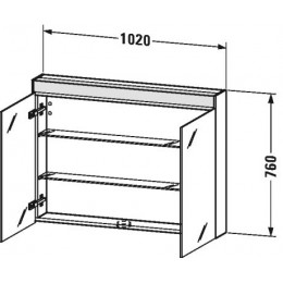 Duravit Brioso BR710302222 Зеркальный шкафчик 102 см Белый глянцевый