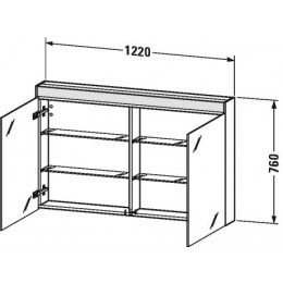 Duravit Brioso BR710402222 Зеркальный шкафчик 122 см Белый глянцевый