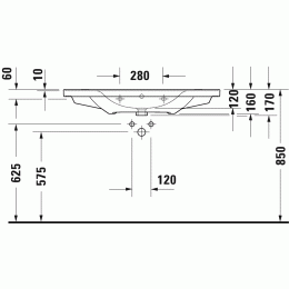 Duravit D-Neo 2367100060 Раковина 105 см белый