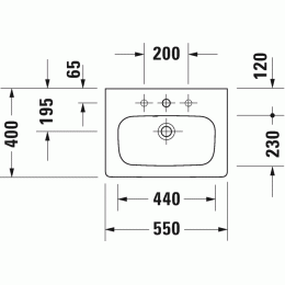 Duravit DuraStyle 2337550000 Раковина для мебели компакт 55 см белый