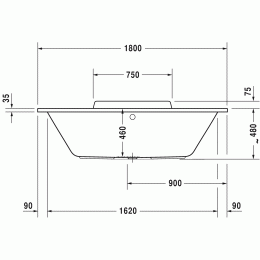 Duravit DuraStyle 760298000AS0000 Ванна гидромассажная 180 см белый