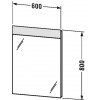 Duravit Durastyle DS746703737 Зеркало с подсветкой 60 см Белый алюминий