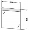 Duravit Durastyle DS746803737 Зеркало с подсветкой 80 см Белый алюминий