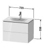 Duravit L-Cube LC630604040 Тумба подвесная 72 см Черный глянцевый