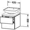 Duravit L-Cube LC681904040 Тумбочка для консоли 42 см Черный глянцевый