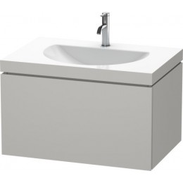 Duravit L-Cube LC6900T0707 Умывальник мебельный с подвесной тумбочкой 80 см Бетонно-серый матовый
