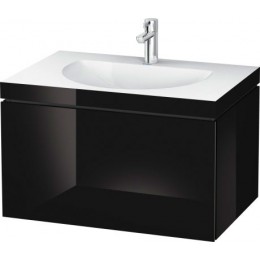 Duravit L-Cube LC6900T4040 Умывальник мебельный с подвесной тумбочкой 80 см Черный глянцевый