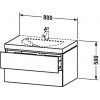 Duravit L-Cube LC6905T2222 Умывальник мебельный с подвесной тумбочкой 80 см Белый глянцевый
