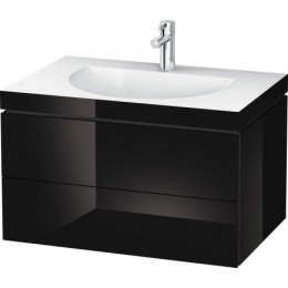 Duravit L-Cube LC6905N4040 Умывальник мебельный с подвесной тумбочкой 80 см Черный глянцевый