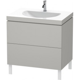 Duravit L-Cube LC6910O0707 Умывальник мебельный с напольной тумбочкой 80 см Бетонно-серый матовый