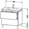 Duravit L-Cube LC6910N4040 Умывальник мебельный с напольной тумбочкой 80 см Черный глянцевый