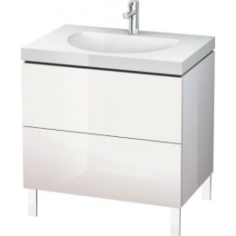 Duravit L-Cube LC6910O2222 Умывальник мебельный с напольной тумбочкой 80 см Белый глянцевый