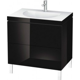 Duravit L-Cube LC6910N4040 Умывальник мебельный с напольной тумбочкой 80 см Черный глянцевый