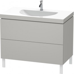 Duravit L-Cube LC6911T0707 Умывальник мебельный с напольной тумбочкой 100 см Бетонно-серый матовый