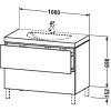 Duravit L-Cube LC6911N4040 Умывальник мебельный с напольной тумбочкой 100 см Черный глянцевый