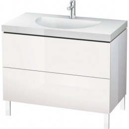 Duravit L-Cube LC6911O2222 Умывальник мебельный с напольной тумбочкой 100 см Белый глянцевый