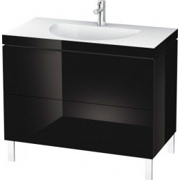 Duravit L-Cube LC6911N4040 Умывальник мебельный с напольной тумбочкой 100 см Черный глянцевый