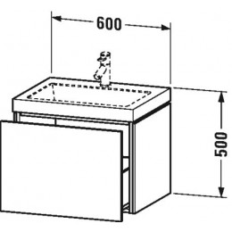 Duravit L-Cube LC6916O2222 Умывальник мебельный с подвесной тумбочкой 60 см Белый глянцевый