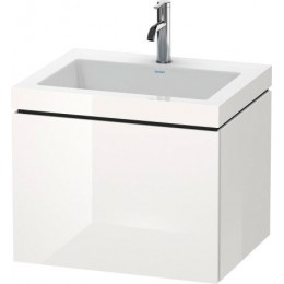 Duravit L-Cube LC6916T0707 Умывальник мебельный с подвесной тумбочкой 60 см Бетонно-серый матовый