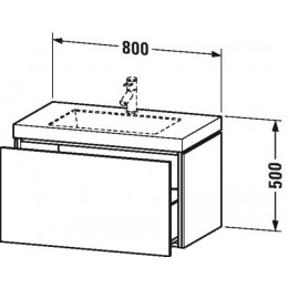 Duravit L-Cube LC6917O2222 Умывальник мебельный с подвесной тумбочкой 80 см Белый глянцевый