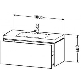 Duravit L-Cube LC6918O2222 Умывальник мебельный с подвесной тумбочкой 100 см Белый глянцевый