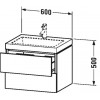 Duravit L-Cube LC6926O0707 Умывальник мебельный с подвесной тумбочкой 60 см Бетонно-серый матовый