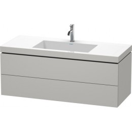 Duravit L-Cube LC6929O0707 Умывальник мебельный с подвесной тумбочкой 120 см Бетонно-серый матовый