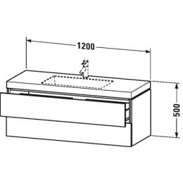 Duravit L-Cube LC6929O2222 Умывальник мебельный с подвесной тумбочкой 120 см Белый глянцевый