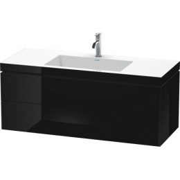Duravit L-Cube LC6929N4040 Умывальник мебельный с подвесной тумбочкой 120 см Черный глянцевый