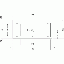 Duravit Vero 760136000AS0000 Ванна гидромассажная 190 см Air-System