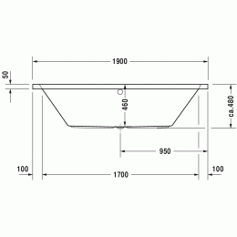 Duravit Vero 760136000CE1000 Ванна гидромассажная 190 см Combi-System E