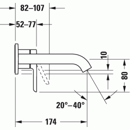 Duravit C.1 C11070003010 Однорычажный смеситель для раковины для скрытого монтажа хром