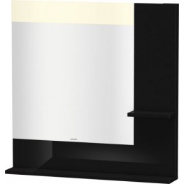 Duravit Vero VE732104040 Зеркало с полочками 80 см Черный глянцевый