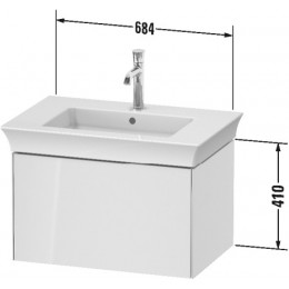 Duravit White Tulip WT424105858 Тумба под раковину 68 см Графитовый сатин матовый