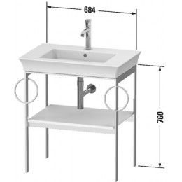 Duravit White Tulip WT4546B5858 Тумба под раковину 68 см Графитовый сатин матовый