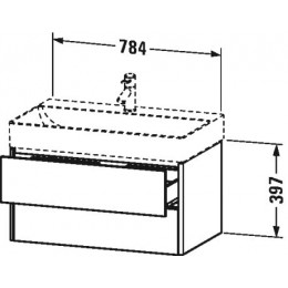 Duravit XSquare XS416202222 Тумба подвесная 78 см Белый глянцевый