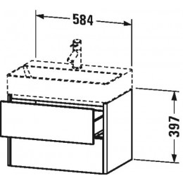 Duravit XSquare XS416702222 Тумба подвесная 58 см Белый глянцевый