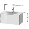 Duravit XSquare XS422404040 Тумба подвесная 81 см Черный глянцевый