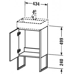 Duravit XSquare XS4441L2222 Тумба напольная 43 см белый глянцевый