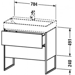 Duravit XSquare XS444302222 Тумба напольная 78 см белый глянцевый